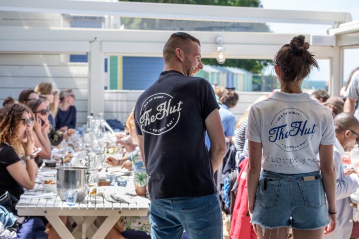 The Hut staff serving guests