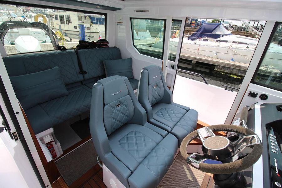 Axopar cabin interior with comfortable seating